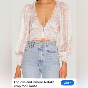 For Love And Lemons Blush Floral Blouse